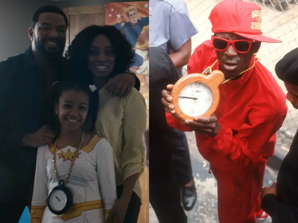 Mother's Milk gifts a Flava Flav clock to his daughter